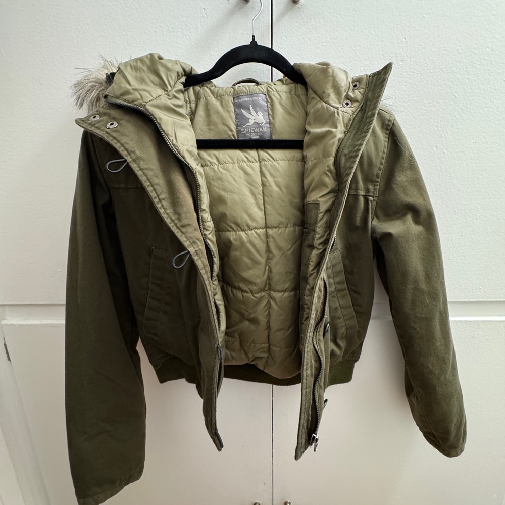 Spiewak Olive Green Hooded Puffer Jacket
